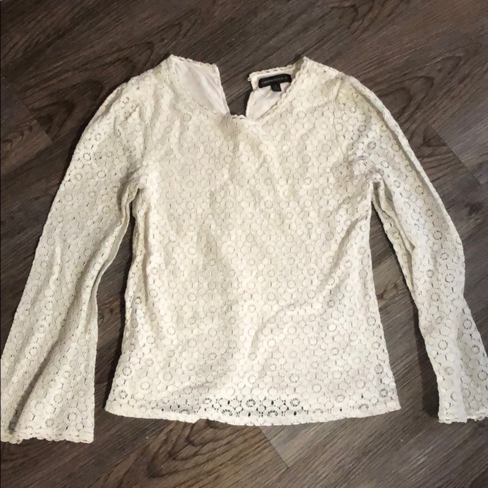 Banana Republic Lace Top with Belle Sleeves